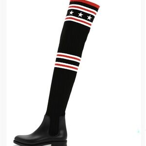 Givenchy Noir and Rouge Over-the-Knee Boots